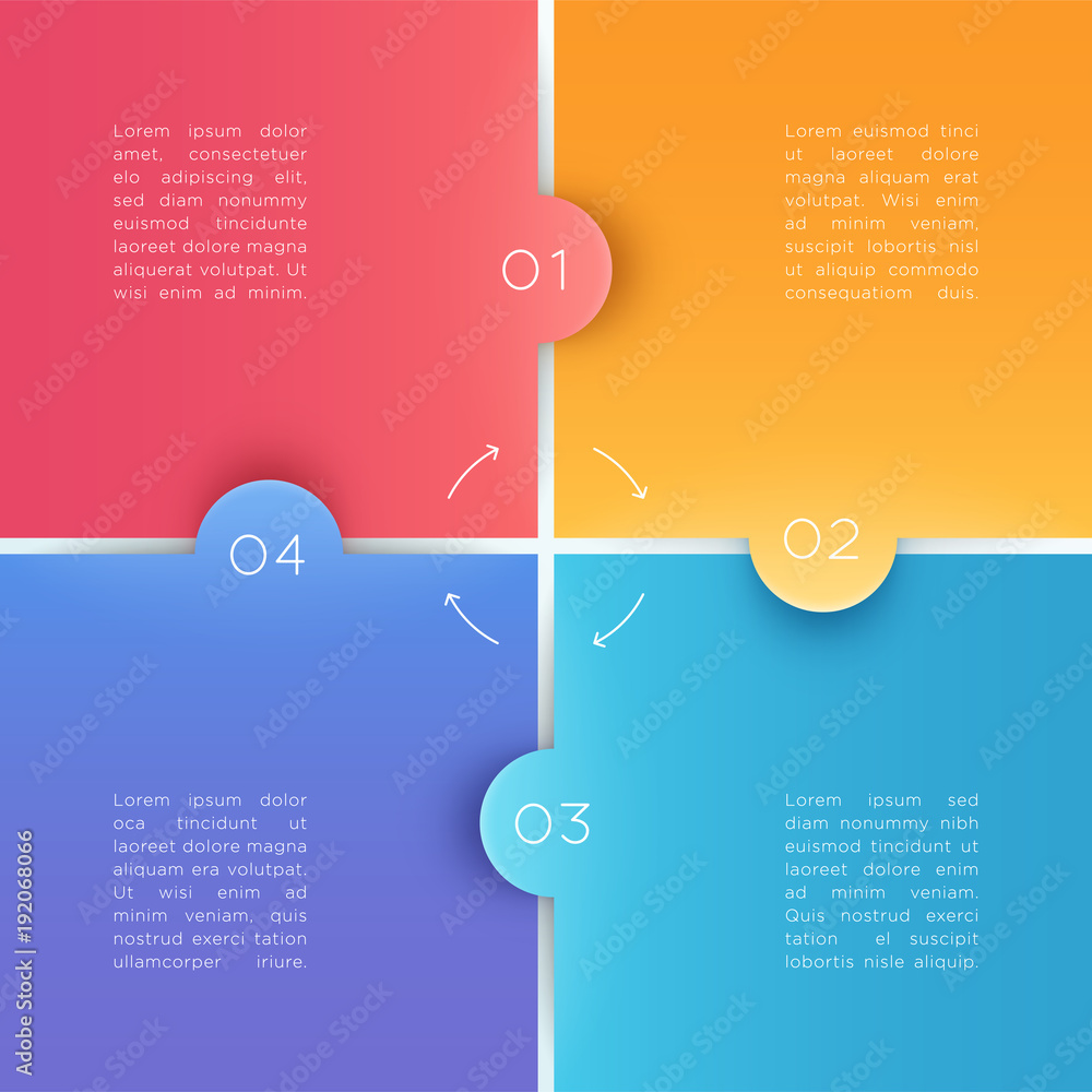 Poster 4 square steps 3d background numbers 1 to 4 vector