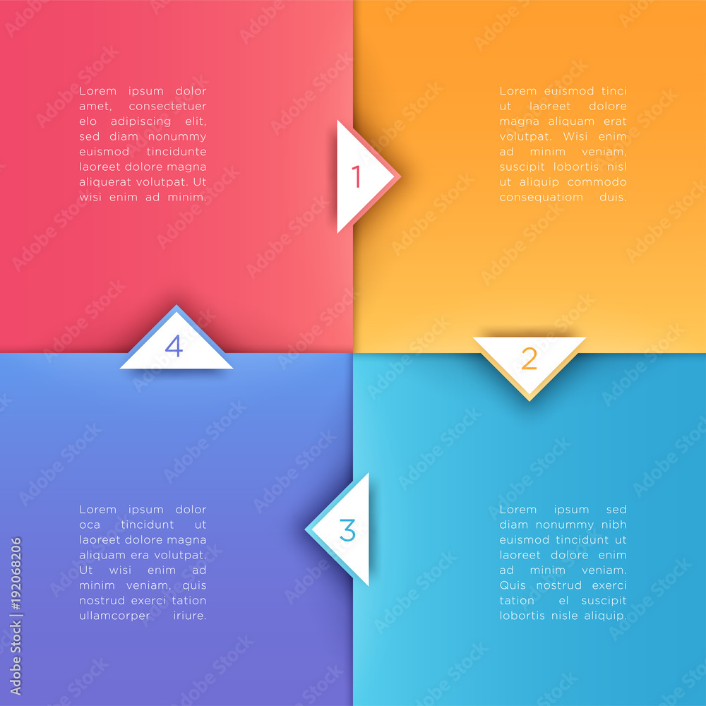 Poster square steps 3d background with arrow points 1 to 4 vector