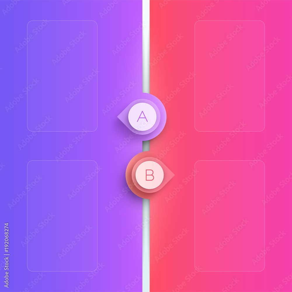 Poster options a and b list template with arrow points