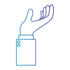 business hand receiving icon vector illustration design