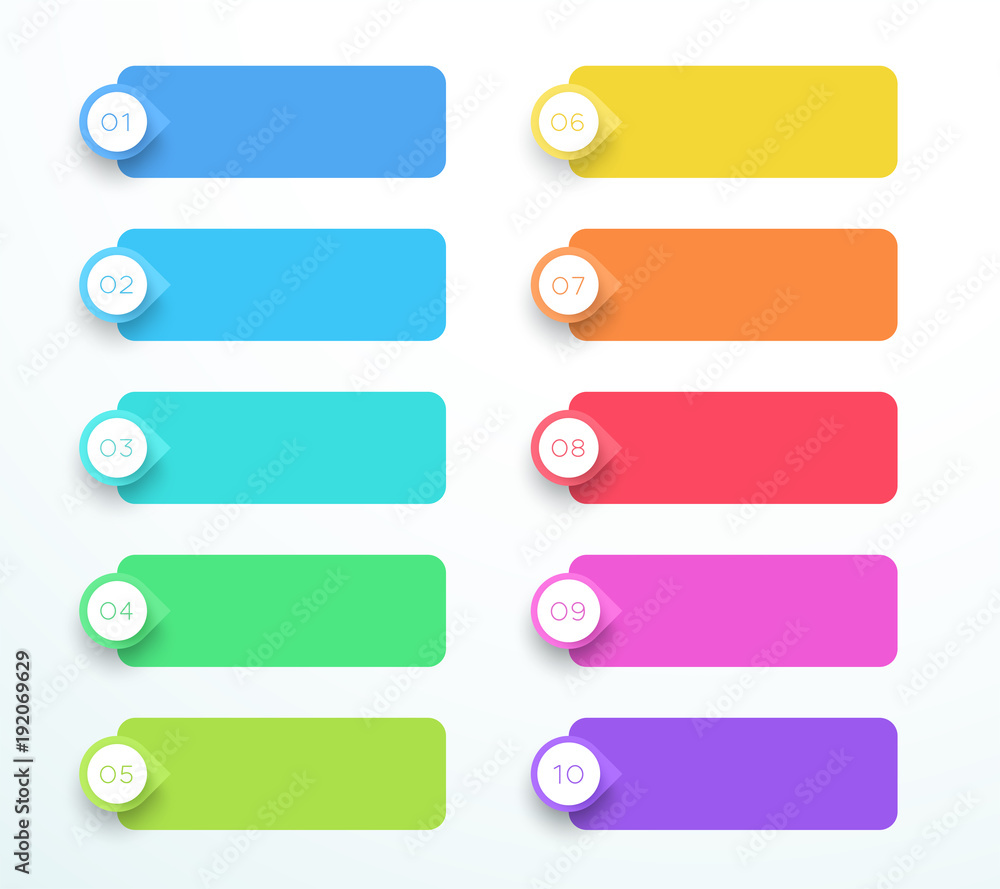 Poster vector banners with arrow point markers number 1 to 10