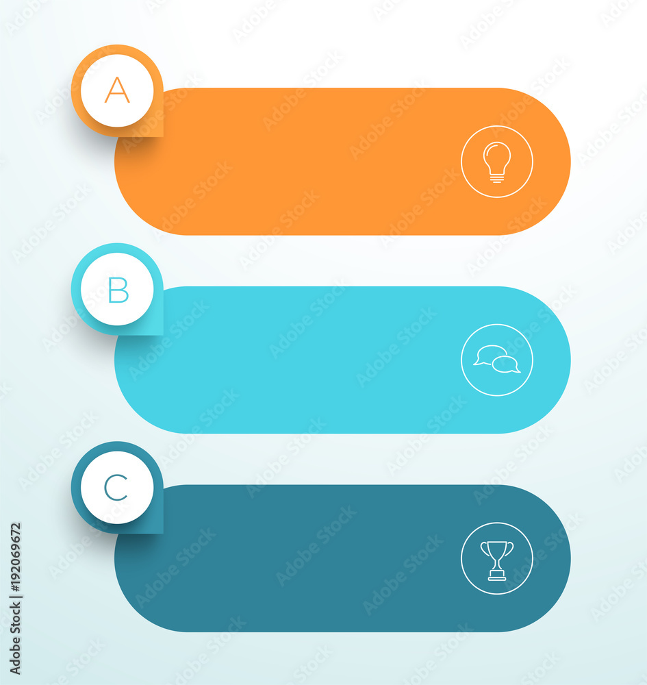 Poster Vector Text Boxes With 3D Arrow Point Marker Steps A B C