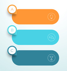 Vector Text Boxes With 3D Arrow Point Marker Steps A B C © olliethedesigner