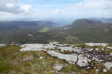 Scenic view from the mountain of Norway