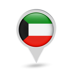Kuwait Flag Round Pin Icon
