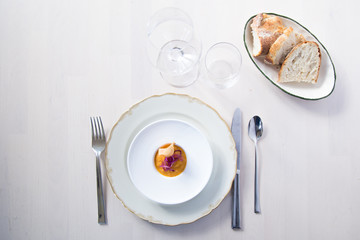 Sweet Potato Curry - topped with Sweet Potato Chips & Fermented Onions