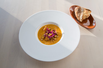 Sweet Potato Curry - topped with Chickpeas