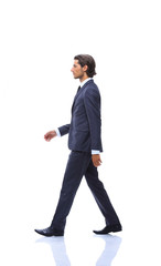 Profile of walking businessman, i