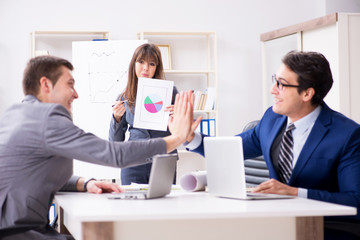 Business meeting with employees in the office
