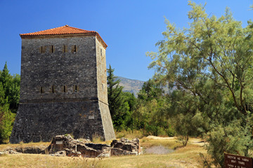Fototapeta na wymiar Venetian tower, Ali Pasha Tower, Butrint, Buthrotum, Albania 