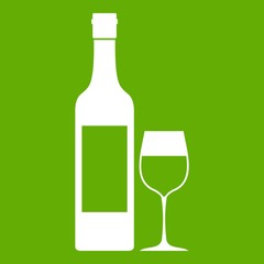 Bottle of wine icon green