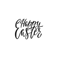 Happy Easter greeting card. Handwritten vector lettering text. Calligraphic phrase.