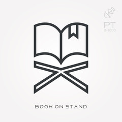 Line icon book on stand