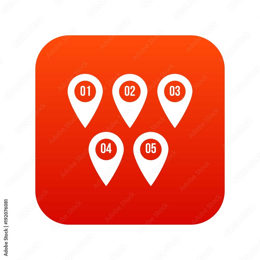 Poster pointer marks icon digital red