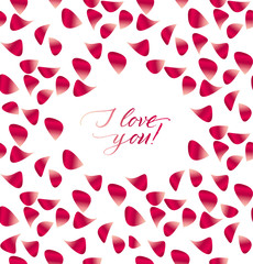 Rose flower petal pattern in circle composition.