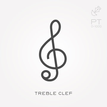Line icon treble clef