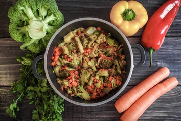Stewed broccoli and other vegetables