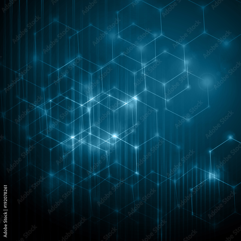 Poster abstract background with connected lines and dots for your design. smooth lines, beautifully intertw