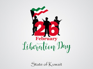Vector Illustration Design Template February 26 - Day of the Liberation of Kuwait.