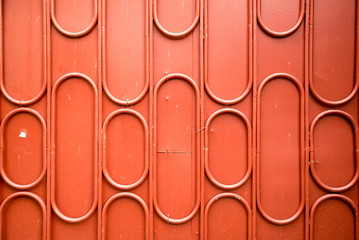 Texture of red metal fence