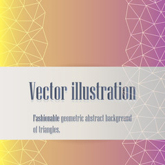 Abstract background. modern design from triangles in yellow and purple tones.