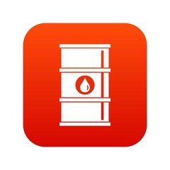 Oil barrel icon digital red