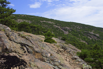 Fototapeta na wymiar Hiking Acadia National Park Maine
