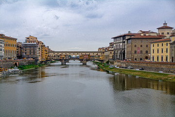 river Arno with Ponte Vecchio in Florence, Italy