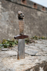Excalibur sword of King Arthur in the stone