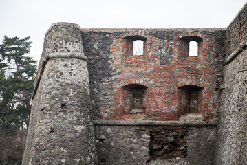 Uzhgorod castle side wall Urkaine 2017