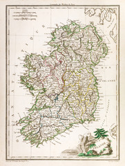 Antique map of Ireland, 1812