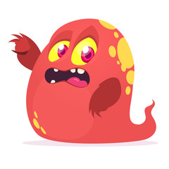 Fat and slimy cartoon monster. Vector illustration