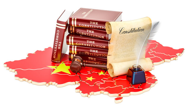 Constitution of China concept, 3D rendering