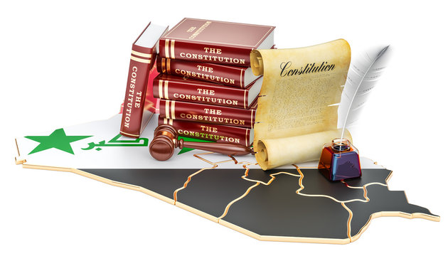 Constitution of Iraq concept, 3D rendering