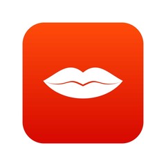 Female lips icon digital red