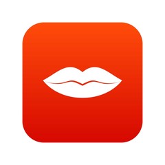 Female lips icon digital red