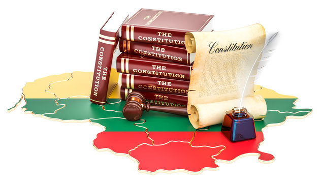 Constitution of Lithuania concept, 3D rendering