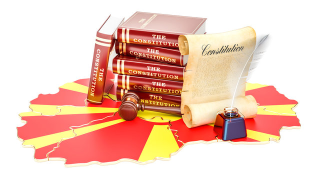 Constitution of Macedonia concept, 3D rendering