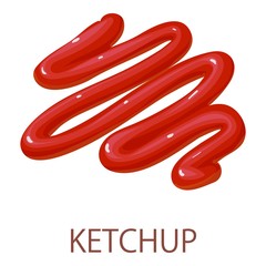 Naklejka premium Ketchup icon, isometric style