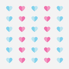 pastel color heart pattern- vector illustration