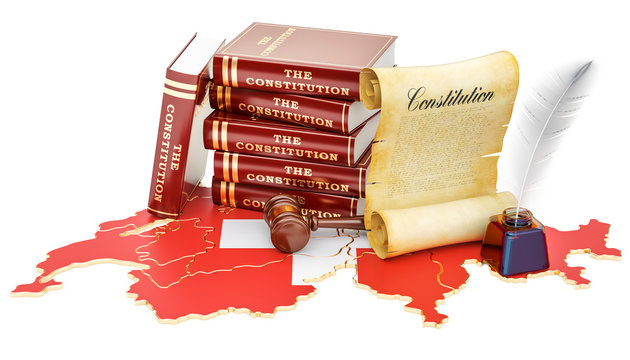 Constitution of Switzerland concept, 3D rendering