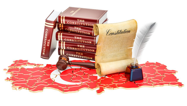 Constitution of Turkey concept, 3D rendering
