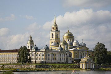 Fototapeta na wymiar Nilov Monastery at Stolobny Island near Ostashkov. Tver oblast. Russia