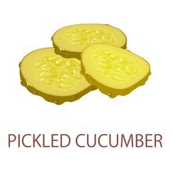Pickled cucumber icon, isometric style