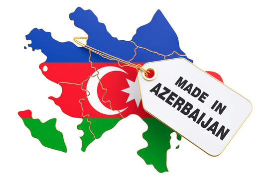 Made in Azerbaijan concept, 3D rendering