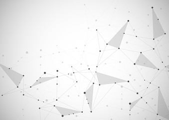 Abstract connection background with lines and dots.