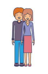 elegant couple avatars characters vector illustration design