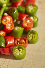 chopped pieces of Thai Bird Pepper, a staple ingredient in Southeast Asia