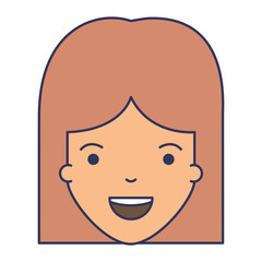 beautiful woman head avatar character vector illustration design