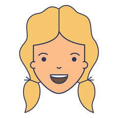 Fototapeta premium little girl head character vector illustration design